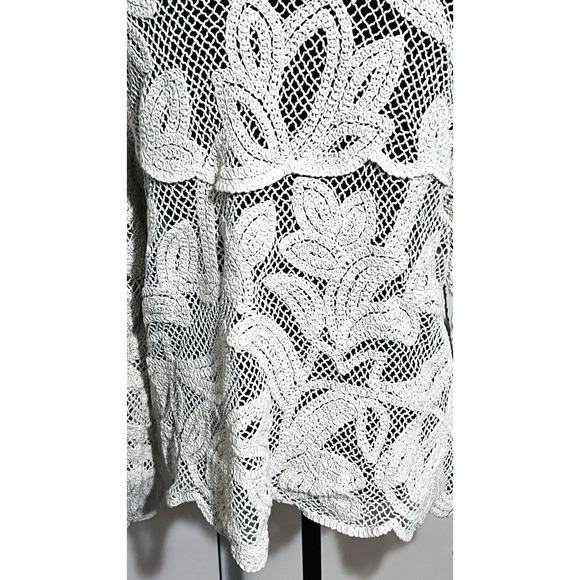 Handcrafted Crochet Floral Cardigan XL | Cream Cottagecore Heirloom Knit - Picture 6 of 6